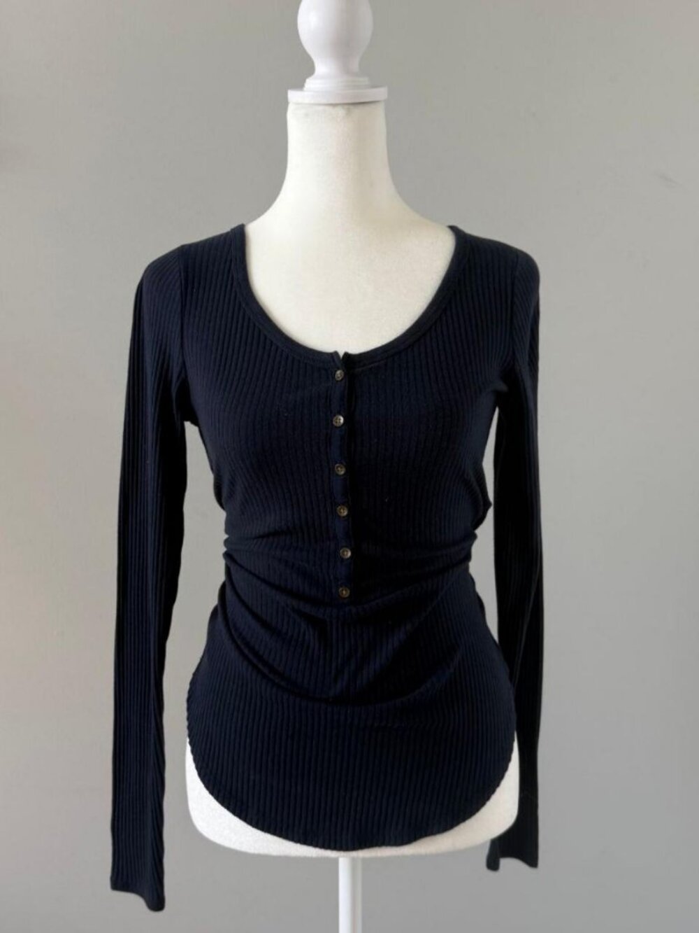 Vintage Abercrombie & Fitch ribbed long sleeve blouse